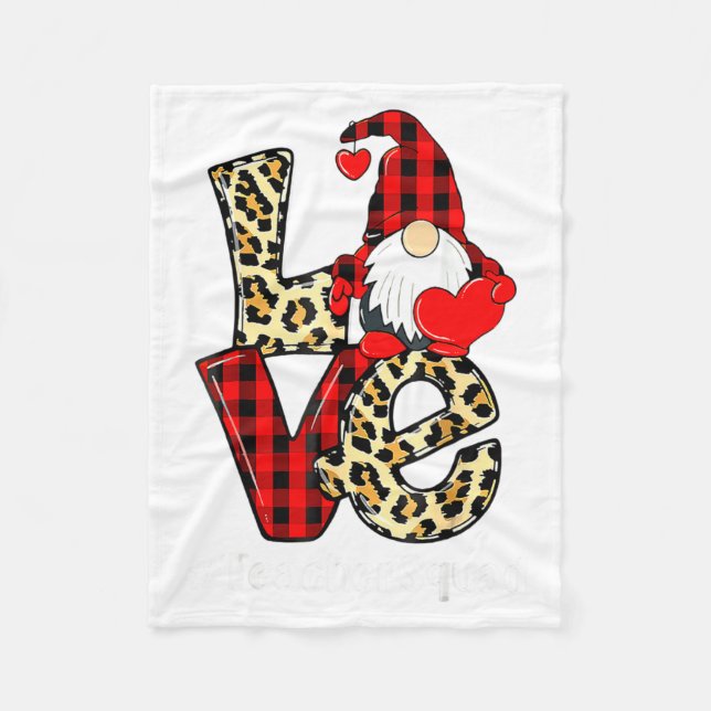Couverture Polaire Love Gnome Teacher Squad Valentines Day Teacher St (Devant)