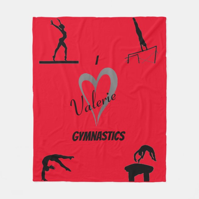 Couverture Polaire Love Gymnastique Événements Filles Fleece Blanket (Devant)