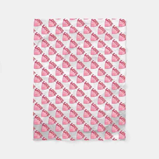 Couverture Polaire Love Heart Motif (Devant)
