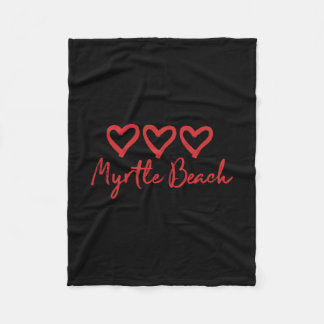 Couverture Polaire Love Heart Myrtle Beach Loves Ocean Vacation Heart