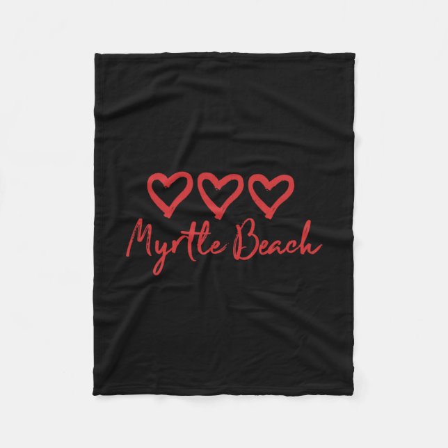Couverture Polaire Love Heart Myrtle Beach Loves Ocean Vacation Heart (Devant)