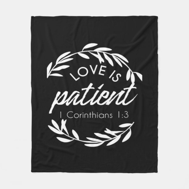 Couverture Polaire Love Is Patient Corinthians Scripture Minimal Desi (Devant)