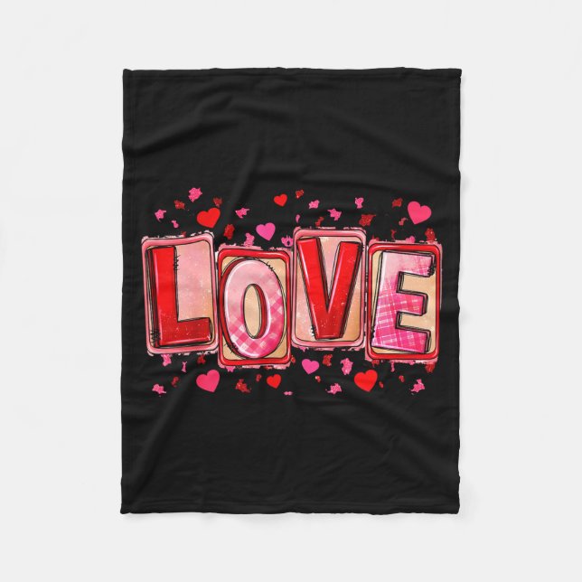 Couverture Polaire Love Lettering Leopard Day Pink Valentine s Joke (Devant)