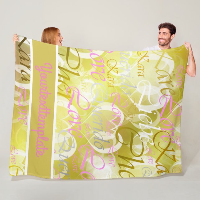 Couverture Polaire Love,liebe,kara,cher,käre,querido,text,rose,festiv (En situation)