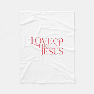 Couverture Polaire Love Like Jesus Button with Cross inside a Heart