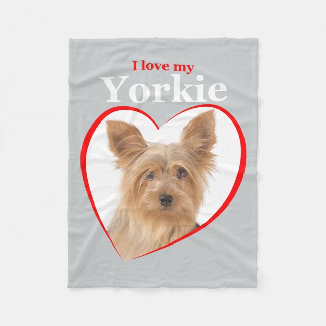 Couverture Polaire Love My Yorkie Fleece Blanket (Devant)