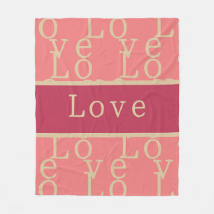 Couverture Polaire Love Pink Typography Motif