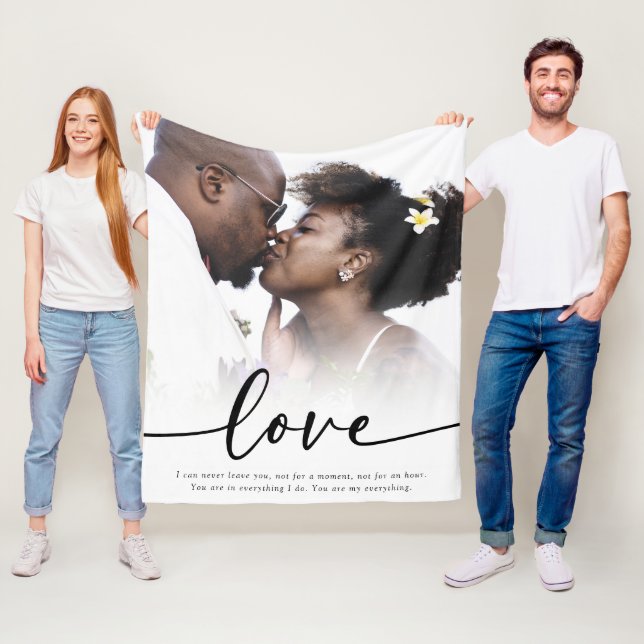 Couverture Polaire Love Saying Script Photo (En situation)