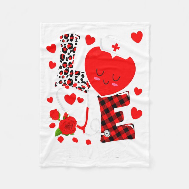 Couverture Polaire Love Stethoscope Heart Nicu Nurse Valentines Day  (Devant)