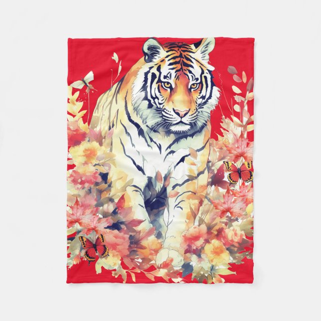 Couverture Polaire Love Tigers Ne regarde pas plus loin (Devant)