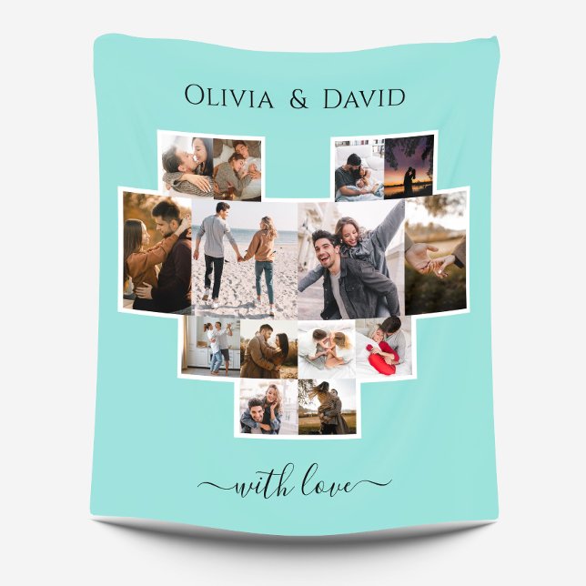 Couverture Polaire Love Valentine's Day Photo Collage Fleece Blanket (Créateur téléchargé)