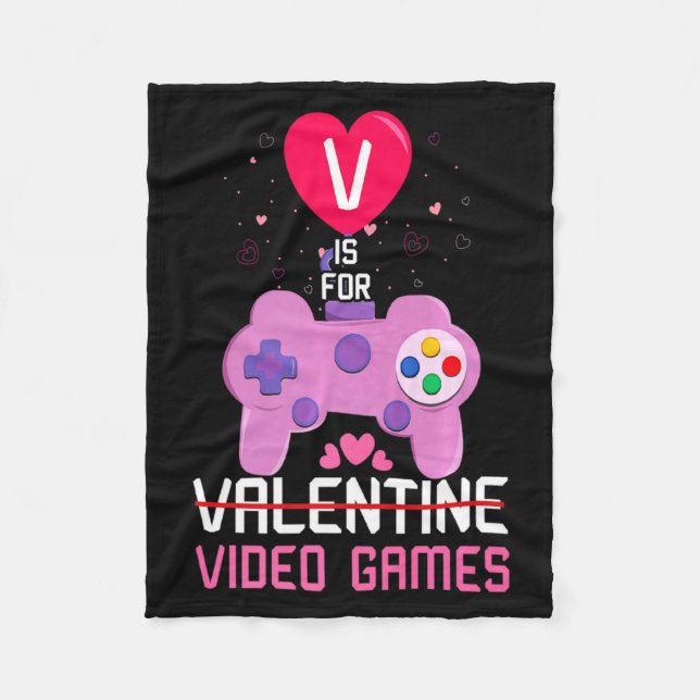 Couverture Polaire Love Video Game Gamer Gaming Hearts Day Happy Vale (Devant)