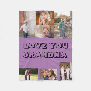 Couverture Polaire Love You 7 Photo personnalisé Violet