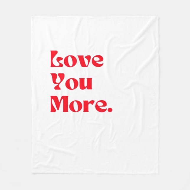 Couverture Polaire Love You More Bold Red Romantic Typography  (Devant)