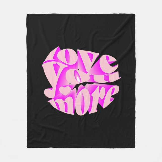 Couverture Polaire Love You More Clean Typography  (Devant)