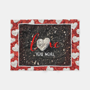 Couverture Polaire Love You More Hawaii Beach Coral Heart Photo Bold