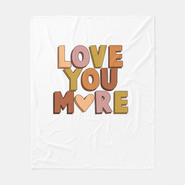 Couverture Polaire Love You More Minimal Romantic Style  (Devant)