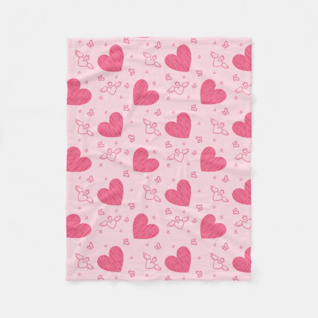 Couverture Polaire Lovely Valentine's Day Heart Theme Design (Devant)