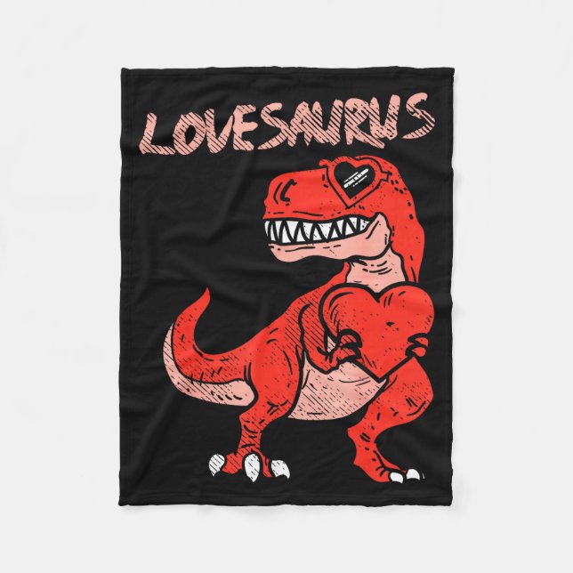 Couverture Polaire Lovesaurus Trex Dinosaur Heart Cute Valentines Day (Devant)