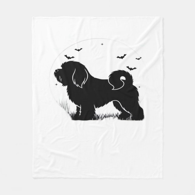 Couverture Polaire Lowchen Dog � Halloween Moon Silhouette Classic T- (Devant)