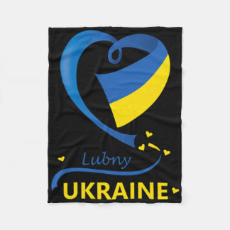 Couverture Polaire Lubny Ukraine Drapeau National Emblème du Cœur Crê