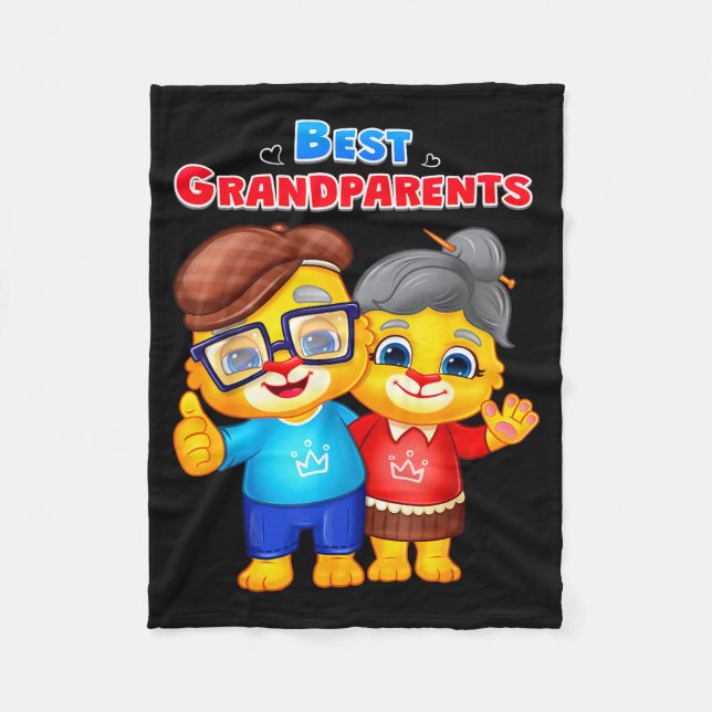 Couverture Polaire Lucas Family _ Grandma And Grandpa, The Best Grand (Devant)