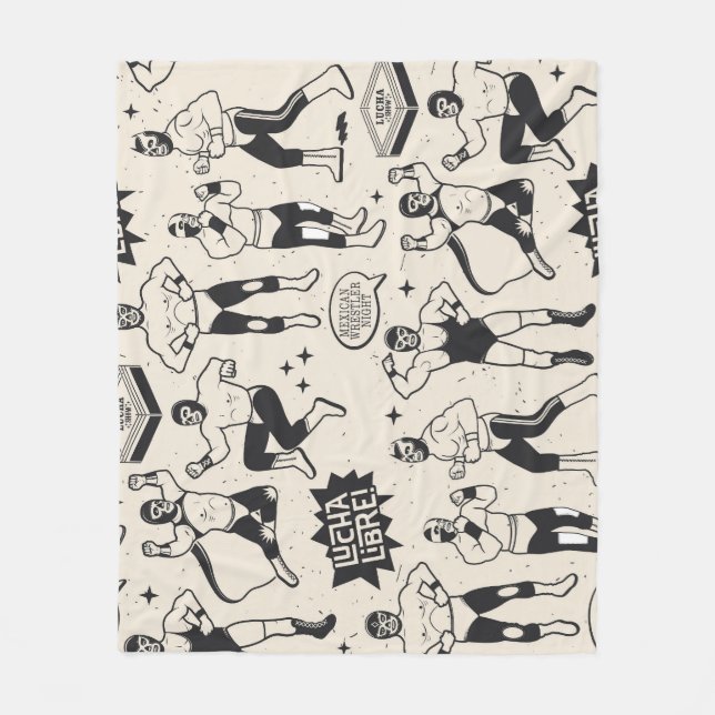 Couverture Polaire Lucha Libre : motif de lutteurs mexicains (Devant)
