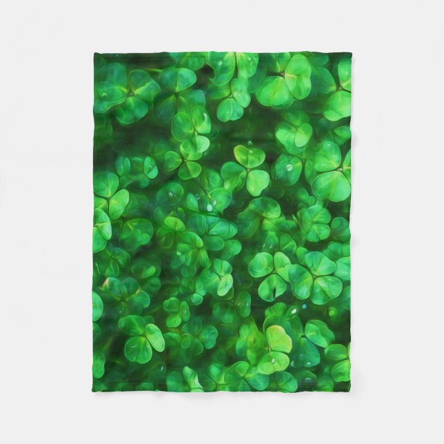 Couverture Polaire Lucky Celtic Irish Green Shamrocks (Devant)