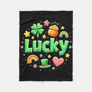 Couverture Polaire Lucky Charm Patricks Day Pot Of Gold Irish Shamroc