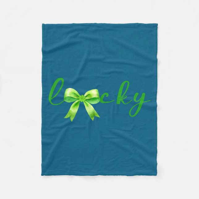 Couverture Polaire Lucky, St.patricks Day Coquette,shamrock Funny  (Devant)
