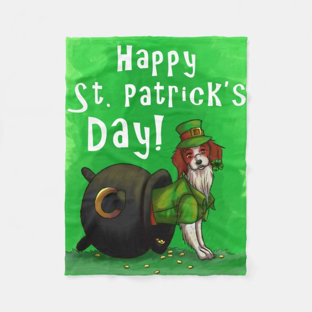 Couverture Polaire Lucky St. Patrick's Day Dog (Devant)