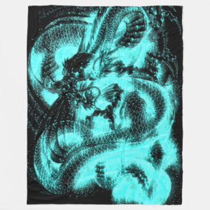 Couverture Polaire Lueur dans le dragon chinois foncé de zodiaque