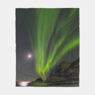 Couverture Polaire Lumières du Nord Plage de Haukland Île Norvège