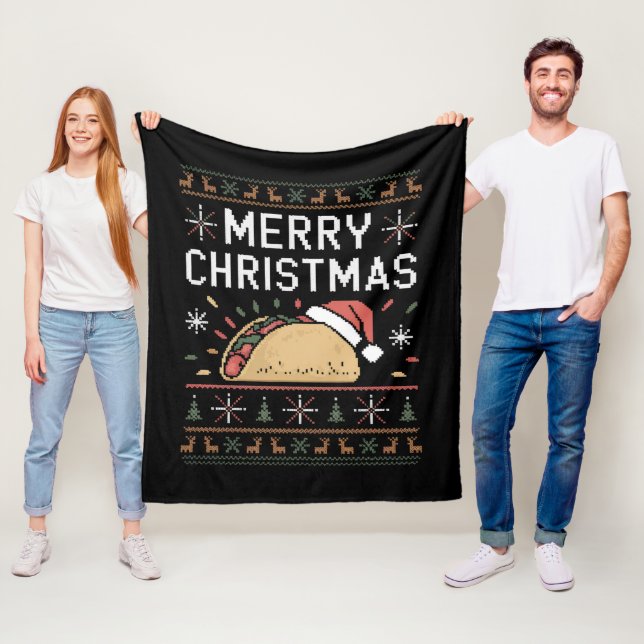 Couverture Polaire Luminaires doux Noël Père Noël Taco (En situation)