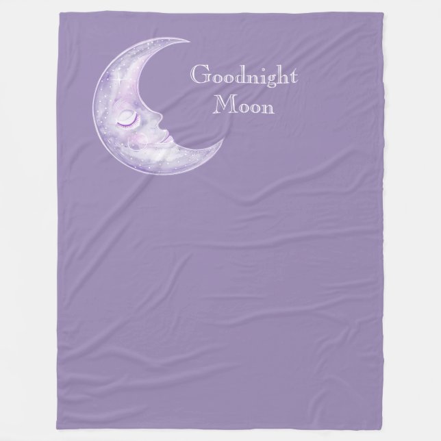 Couverture Polaire Lune de Bonne Nuit Violette (Devant)