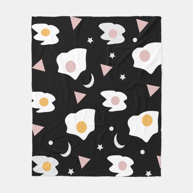 Couverture Polaire Lune de dîner d'œuf motif confettis  (Devant)