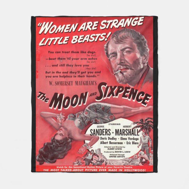 Couverture Polaire Lune et six pence (Devant)