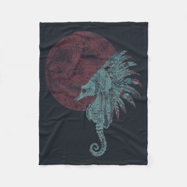 Couverture Polaire lune rouge (Devant)