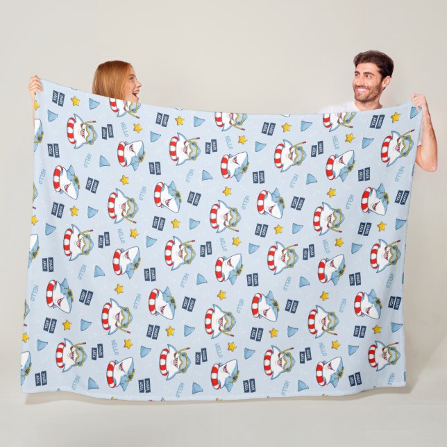 Couverture Polaire Lunettes de plongée avec requin souriant drôle et  (En situation)