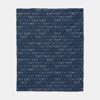 Couverture Polaire Lunettes Nerdy Hipster Motif bleu