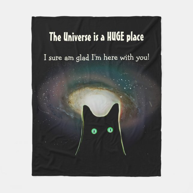 Couverture Polaire L'univers est un jet ÉNORME de chat noir de ~ (Devant)