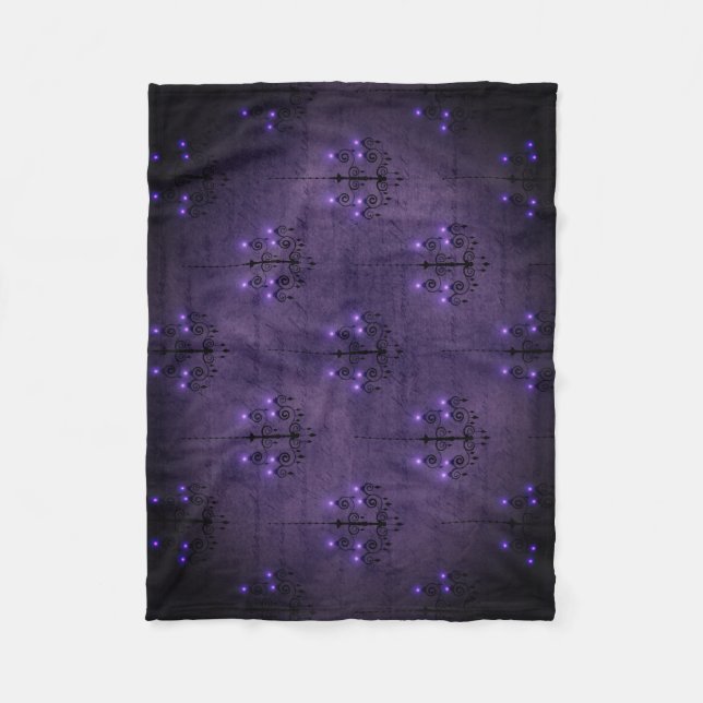 Couverture Polaire Lustre violet, noir gothique vintage (Devant)