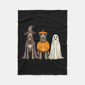 Couverture Polaire Lutin de fantôme Irish Wolfhound Citrouille Hallow