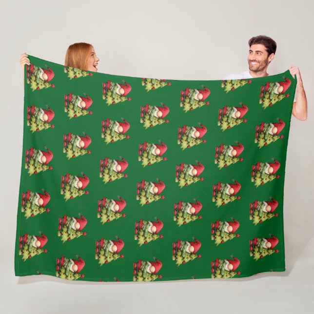 Couverture Polaire Lutin de Noël (En situation)