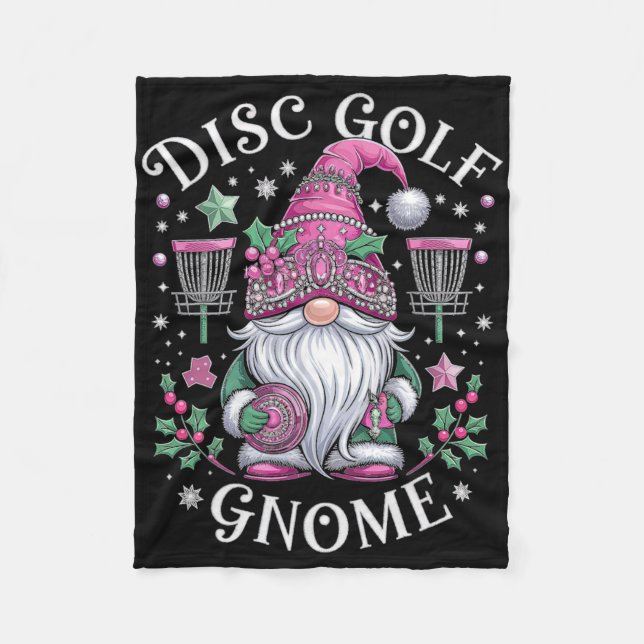 Couverture Polaire Lutins de golf sur disque esprit de Noël ambiance  (Devant)