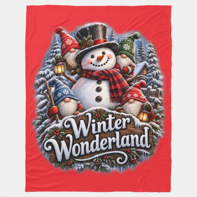 Couverture Polaire Lutins de Noël (Devant)