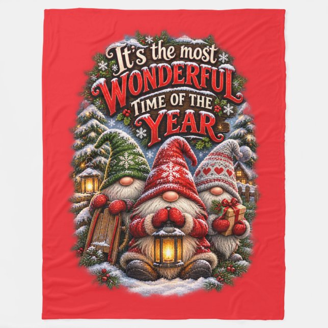 Couverture Polaire Lutins de Noël (Devant)