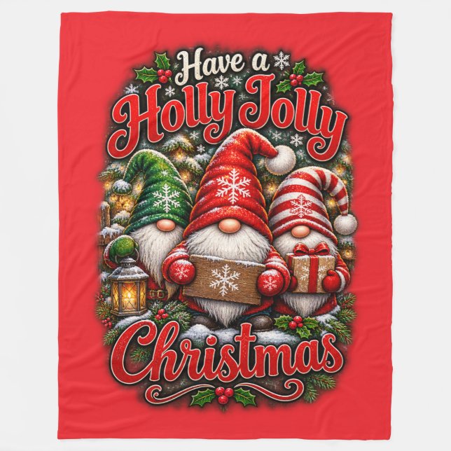 Couverture Polaire Lutins de Noël (Devant)