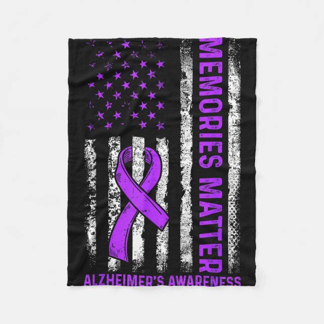 Couverture Polaire lutte pour la sensibilisation à Alzheimer drapeau  (Devant)