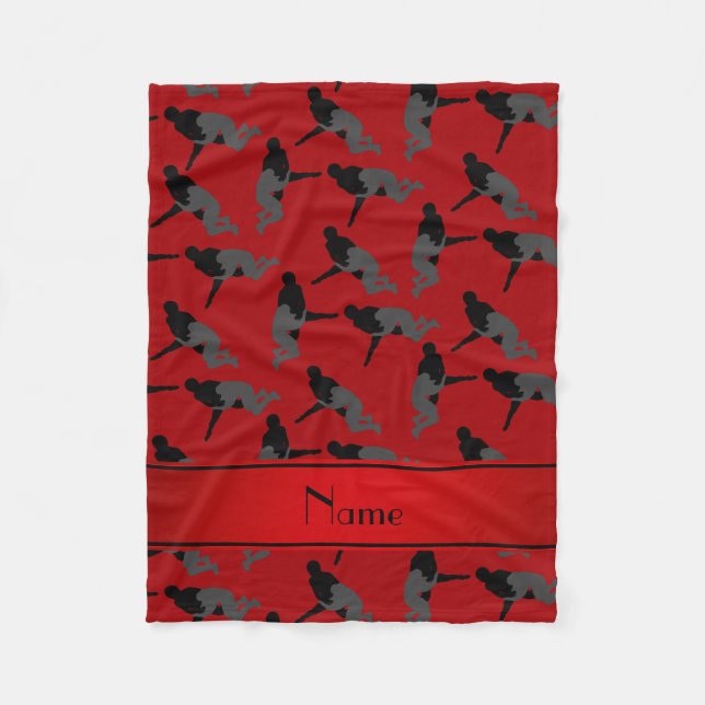 Couverture Polaire Lutte rouge nommée personnalisée (Devant)